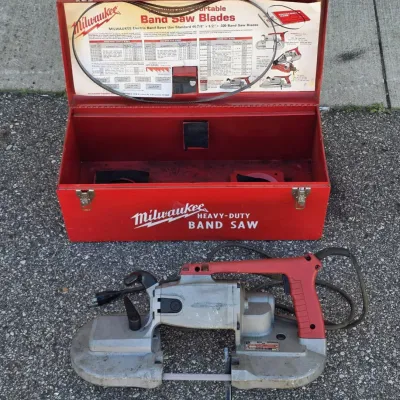 Sale Photo Thumbnail #157: Milwaukee Heavy Duty Band Saw in Metal Box