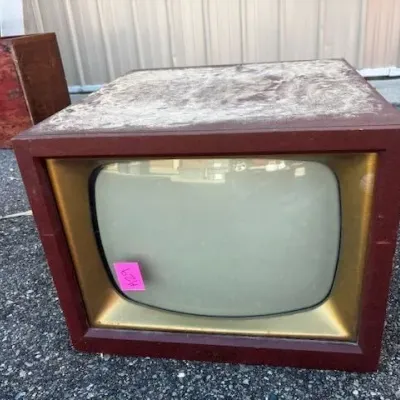 Mid Century Traveler 1950s Television and Silvertone Record Player Console