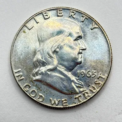 1963 D - Silver Franklin Half Dollar