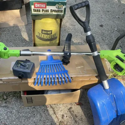 Sun Joe 2-in-1 Cordless Pole Trimmer Kit, Melnor Water Timer, and Ortho Yard Sprayer Lot - Grand Rapids Off-Site