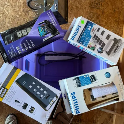 Assorted Surge Protectors & Power Strips - Philips, Belkin & Master Electrician - Lake Odessa Off-Site