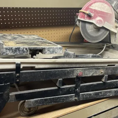 Overhead Rail Tile Saw with 2.5 HP Electric Motor and Rolling Frame - Grand Rapids Off-Site