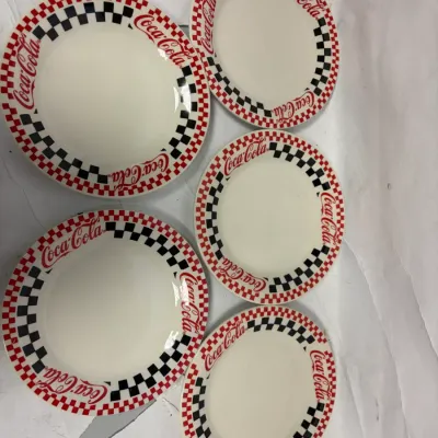 5 Retro Coca-Cola Ceramic Plates by Gibson