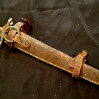 U.S. 1898 Krag Jorgensen Uncut 16 Inch Bayonet Rare M1912 Cavalry Picket Pin Leather Case Blade LN
