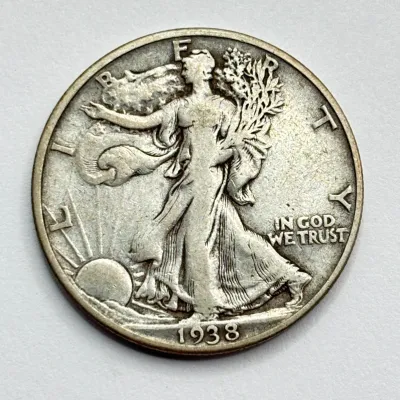 1938 D - Walking Liberty - Silver Half Dollar - Key Date
