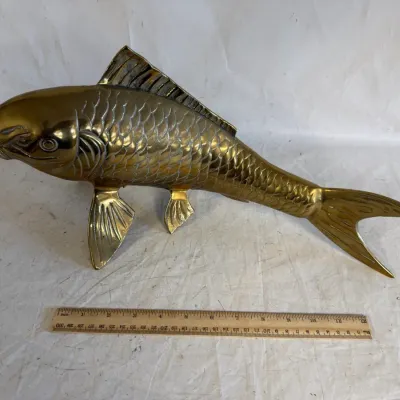 Vintage Brass Koi Fish Sculpture