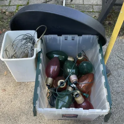 Pittsburgh 8 LB Sledge Hammer, Everbilt 24 In Drain Pan, and Christmas Light Lot - Grand Rapids Off-Site