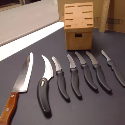 Miracle Blade III Knives With Wooden Block Lot – Potterville