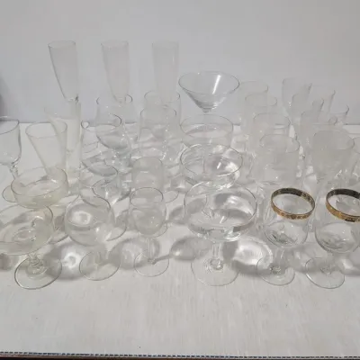 Crystal & Glassware Lot: Sets & Pairs Of Glasses, Stemmed & Non, Some Crystal - Estate Sales Warehouse (GR)