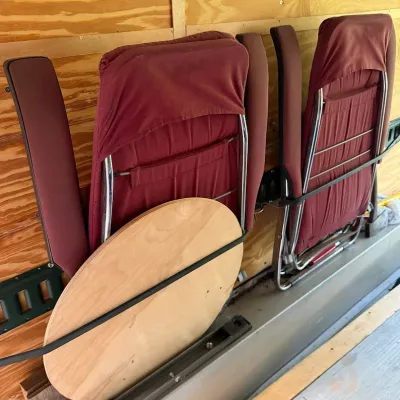 Pair of Padded Folding Zero Gravity Lounge Chairs Burgundy with Metal Frames – Howard City Off-Site