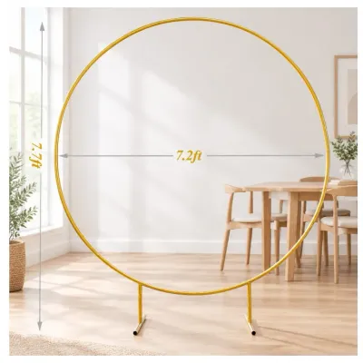 Sale Photo Thumbnail #270: 7.2ft Metal Round Balloon Arch Kit Stand Frame for Wedding Birthday Party Decor
