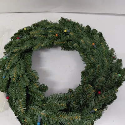 Bethlehem Lights (QVC) Berry Light Wreath - NIB, Multicolored Lights, Battery Operated with Timer
