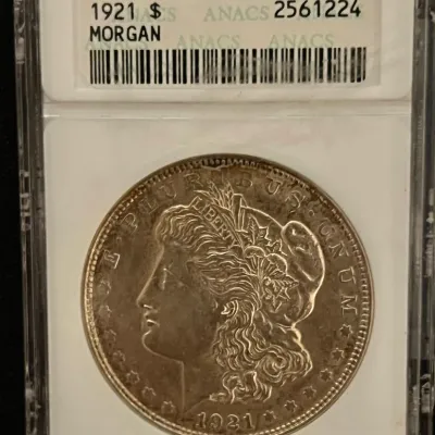 ANACS Certified Graded AU55 1921 Morgan Silver Dollar Very Nice Morgan