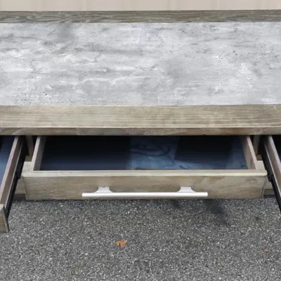 Rustic Gray Console Table / Writing Desk with Drawers