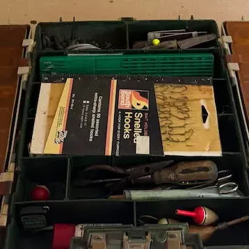 Large Assortment of Fishing Tackle, Lures, Hooks, Sinkers & Tackle Boxes - Lake Odessa Off-Site