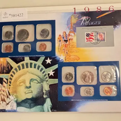 1986 - Uncirculated Mint Set and Stamps