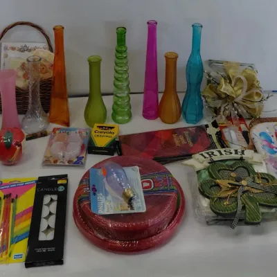 Colored Bottles, Solo Plates, Business Card Holders, Trays, Tea Lights, Crayons, Toy, Glass Block