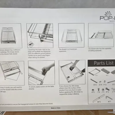 New in Box Pop-It Adjustable Cabinet Organizer Drawer