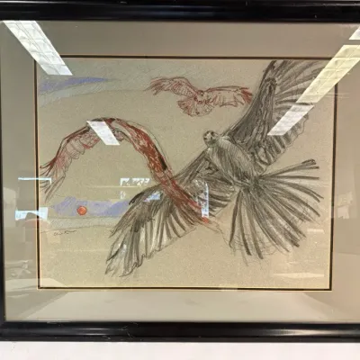 Vintage Illustration of Birds in Flight