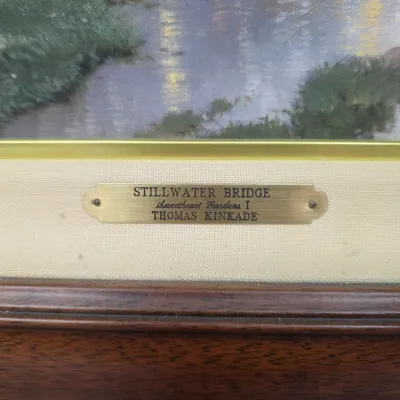 Vintage Framed "Stillwater Bridge" Art Reproduction by Thomas Kinkade