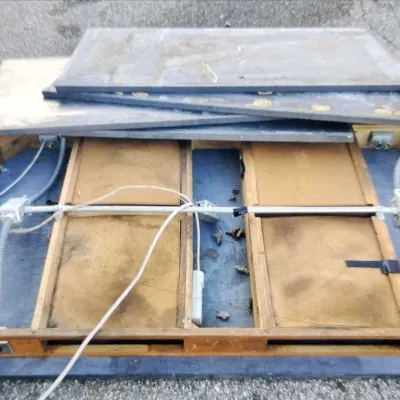 Slate Table Top with Electrical Components and Additional Pieces
