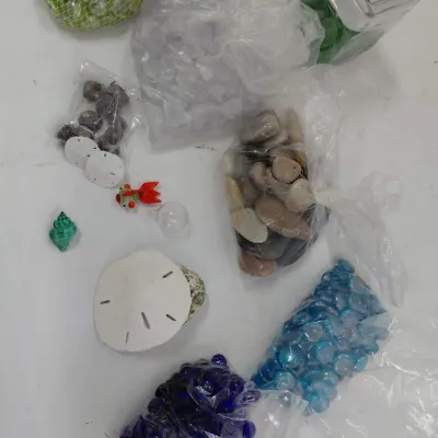 Decorative Marbles, Rocks, Seashells, Sand Dollars - Vase Filler