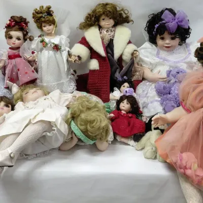 Porcelain Doll Collection - Large to Small, No Boxes