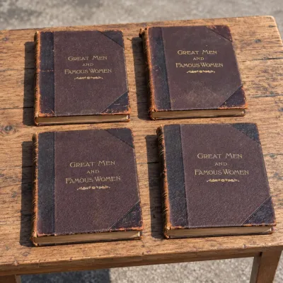 (4) Antique Volumes of Great Men and Famous Women