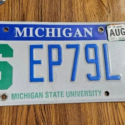 State of Michigan MSU Plate - Estate Sales Warehouse (GR)