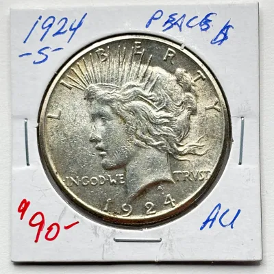 Scarce Date 1924 S - Peace Silver Dollar