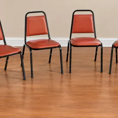 Sale Photo Thumbnail #150: (6) Vintage Commercial Vinyl Stackable Chairs