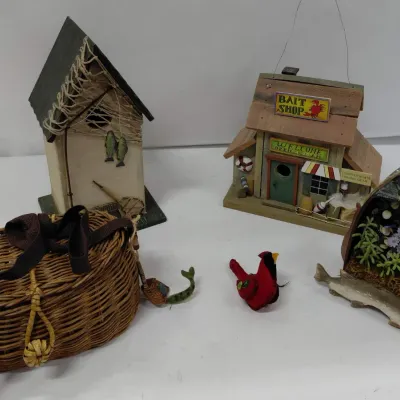 Fishing Decor - Birdhouses, Basket, Decor