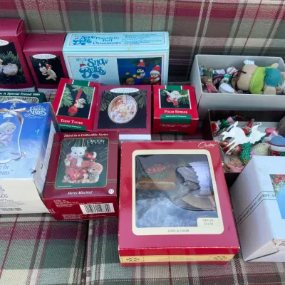 Collection of Christmas Ornaments Including Hallmark