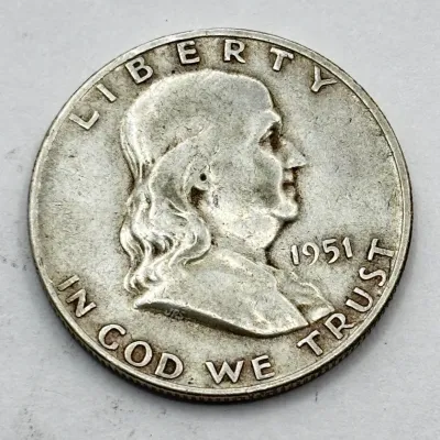 1951 D - Silver Franklin Half Dollar