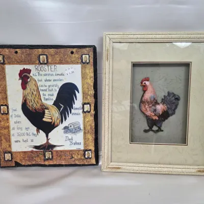 Sale Photo Thumbnail #126: 2 Chicken Themed Kitchen Decorative Pictures