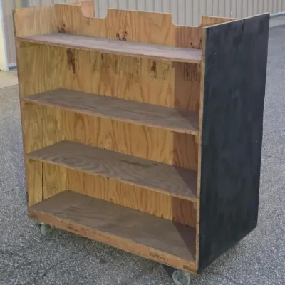Double Sided Wood Shelving on Wheels (2 of 2)