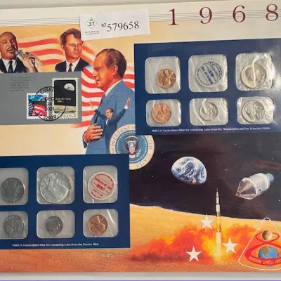 1968 - Uncirculated Silver Mint Set and Stamps