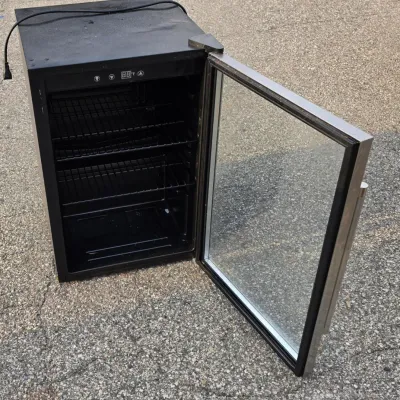 Antarctic Star JC-128VEL-F Glass Door Wine & Beverage Cooler, Stainless Trim