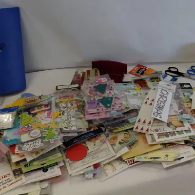 So Many Stickers! Expandable File, Scissors, etc.