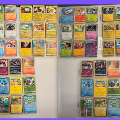 Lot of 54 Assorted Colored Pokemon Cards