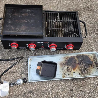 Royal Gourmet 4-Burner Portable Tabletop Propane Grill & Griddle Combo - Tailgate / Camping