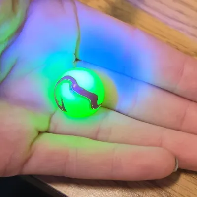 Vintage Uranium Glass Ox Blood Marble