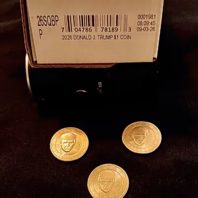 Trump Treasure Hunt - 5 Holy Grail July 4th Privys Plus 2026 Still Sealed 100-Coin Canvas Bag