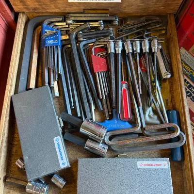 Large Hex Key Lot: Eklind Ball End Sets, Folding Sets, T-Handles & Armstrong Hex Bit Socket Sets