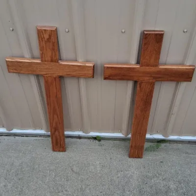 Sale Photo Thumbnail #81: Pair of Large Wooden Crosses