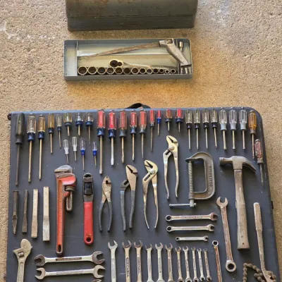 Vintage Craftsman Tombstone Round Top Toolbox Full of Craftsman Tools