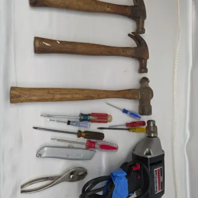 Sale Photo Thumbnail #129: Vintage Sears Craftsman 3/8 inch Electric Drill w/ other vintage tools