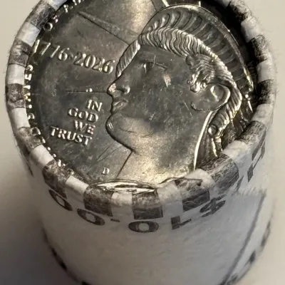 Sale Photo Thumbnail #56: $10 BU Roll "First Strike" 1776 - 2026 - 250th Anniversary Half Dollars - 20 Coins