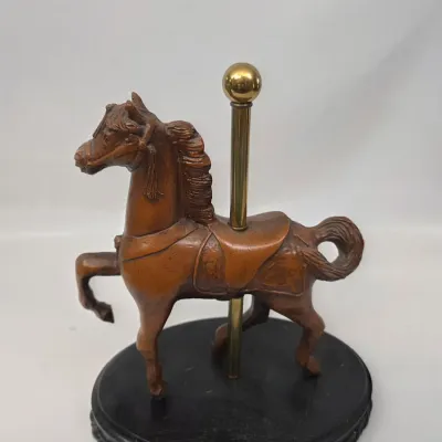Vintage Hand Carved Wooden Horse from a Carousel