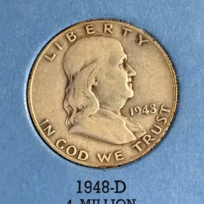1948 D - Franklin Half Dollar - In Whitman Coin Folder